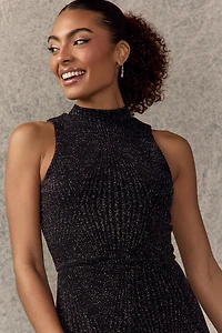 Terrie Mock Neck Glitter Jumpsuit