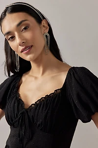 Miranda Clip Dot Ruffle Tiered Mini Dress
