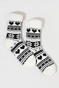 Gia Fairisle Pattern Slipper Socks