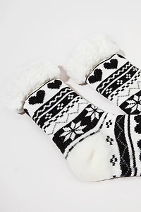 Gia Fairisle Pattern Slipper Socks