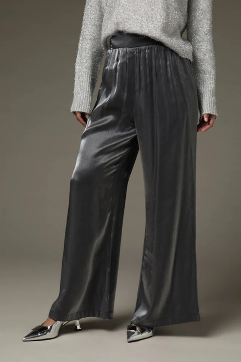 Viola Shiny Fluid Wide Leg Pants