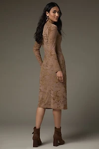 Amelia Cinched Neckline Floral Midi Dress