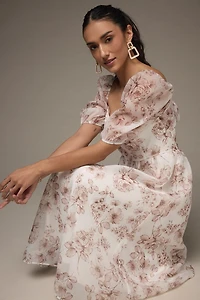 Madeline Floral Bow Back Midi Dress