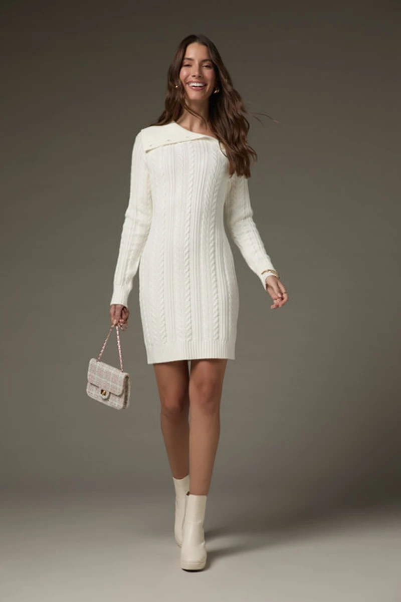 Brenda Henley Cable Knit Mini Dress