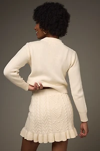 Jackie Heart Knit Pattern Mini Skirt