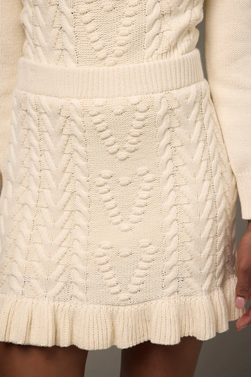 Jackie Heart Knit Pattern Mini Skirt