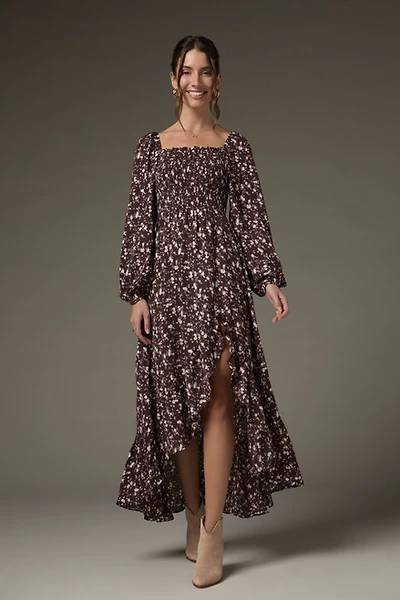 Morgan Ditsy Pattern Smocked Upper Maxi Dress