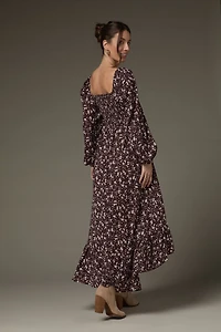Morgan Ditsy Pattern Smocked Upper Maxi Dress