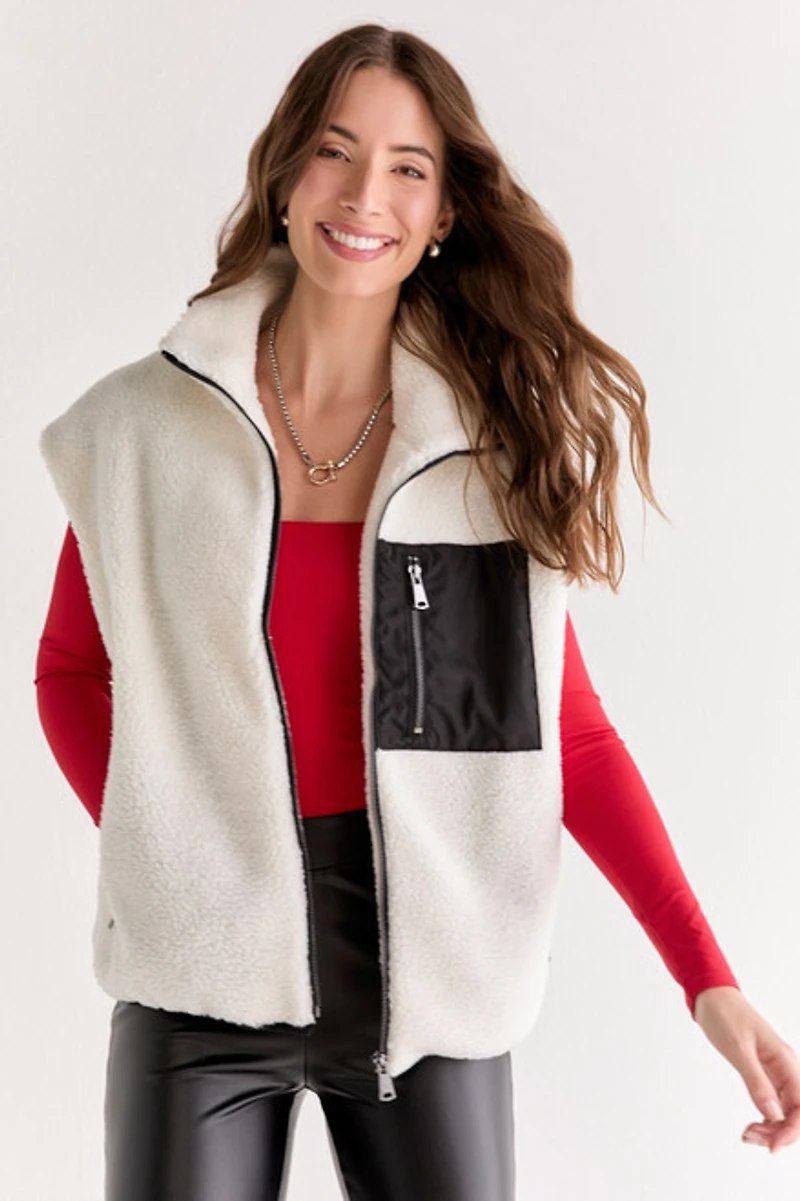 Lindsay Two Toned Sherpa Vest