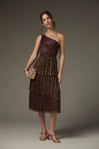 Eleanor One Shoulder Tiered Midi Dress