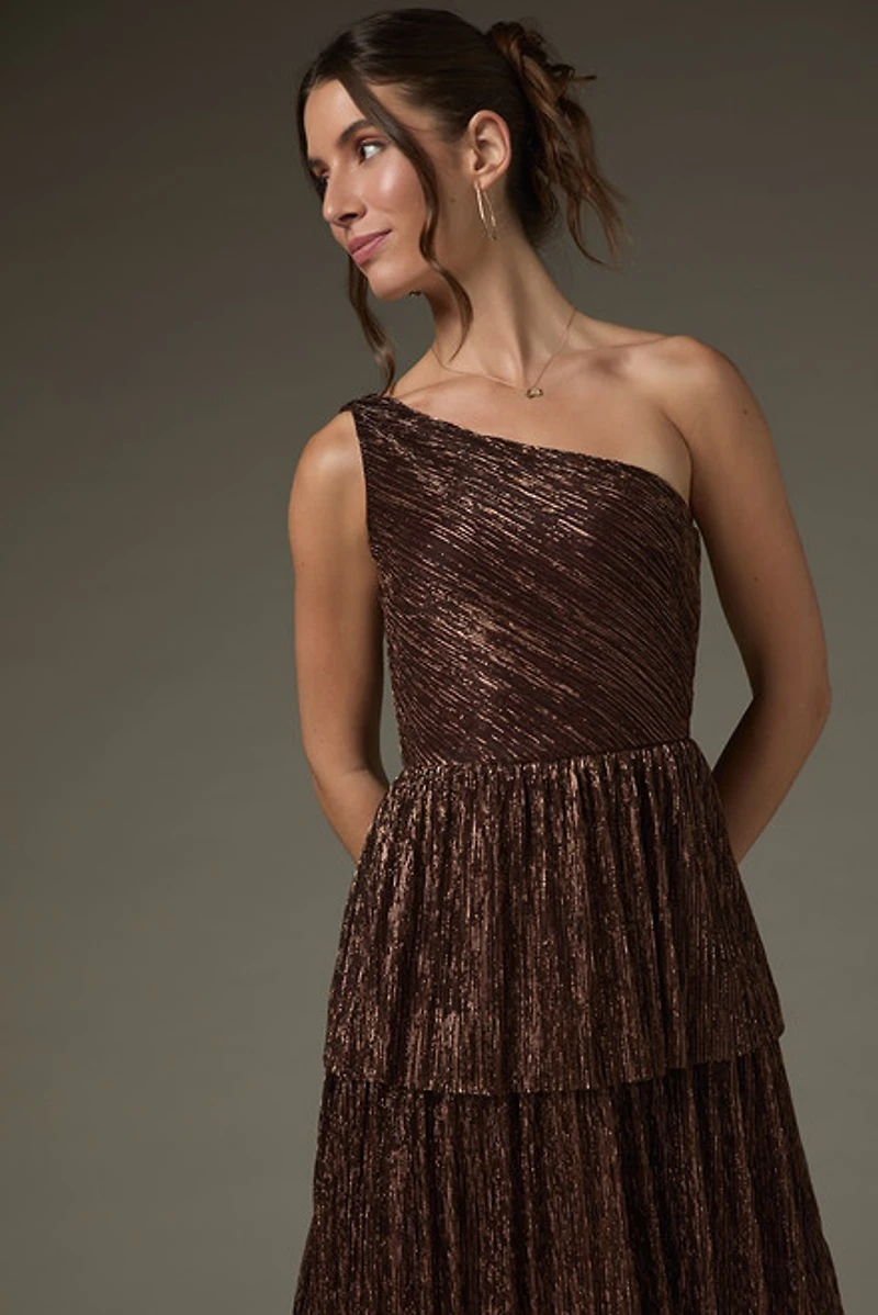 Eleanor One Shoulder Tiered Midi Dress