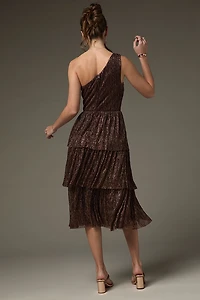 Eleanor One Shoulder Tiered Midi Dress