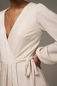 Claudia Glitter Knit Wrap Mini Dress