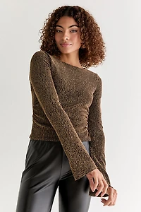 Cecilia Glitter Knit Long Sleeve Top