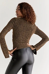 Cecilia Glitter Knit Long Sleeve Top
