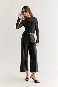 Joan Rhinestone Embellished Mesh Top