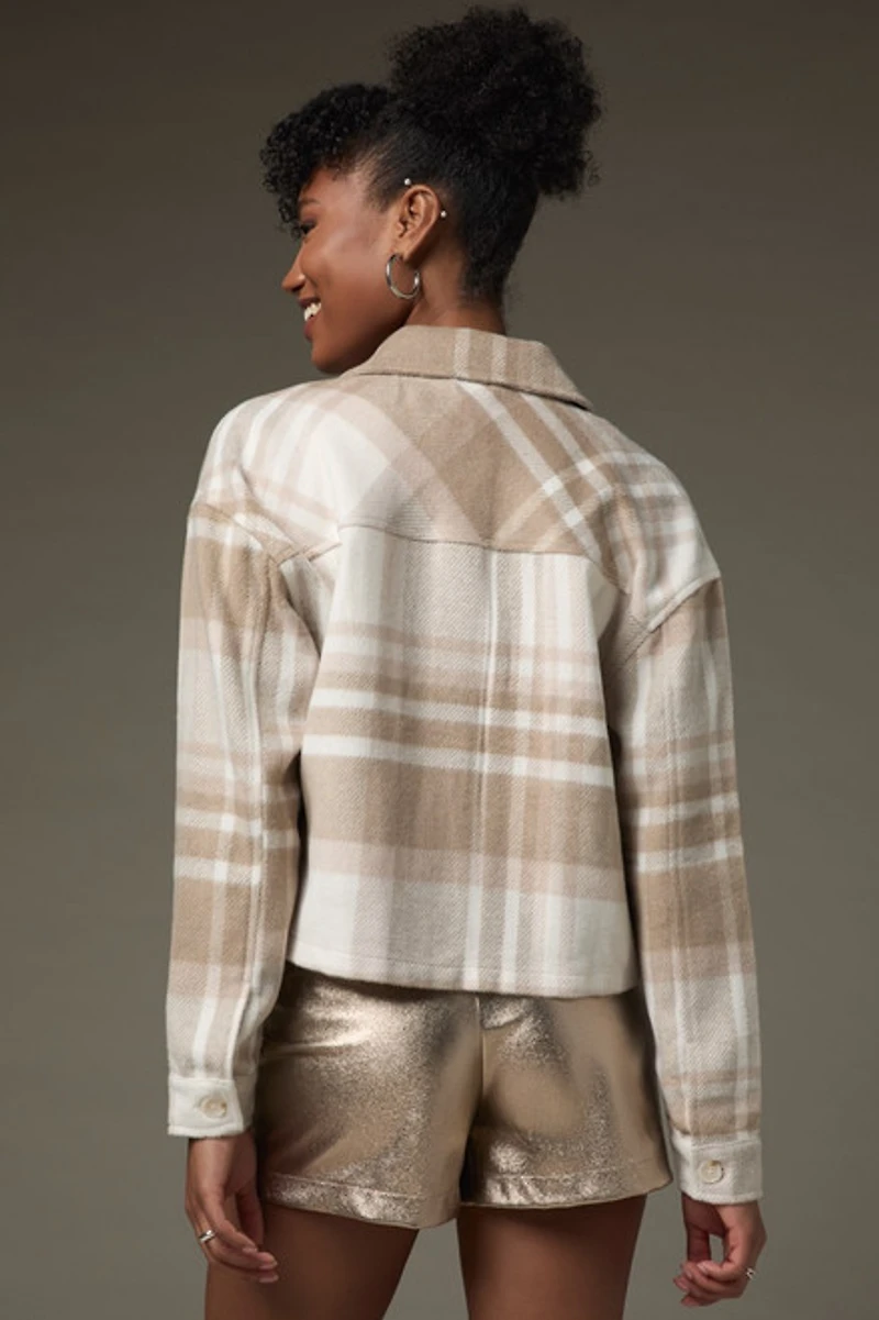 Lydia Cropped Plaid Shacket