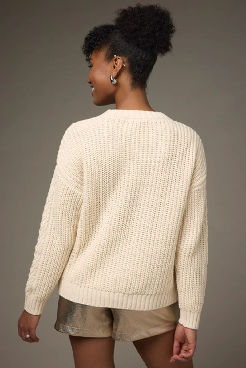 Sally Embellished Crewneck Pullover Sweater