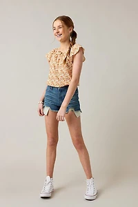 Hello Franki Short Sleeve Floral Top for girls