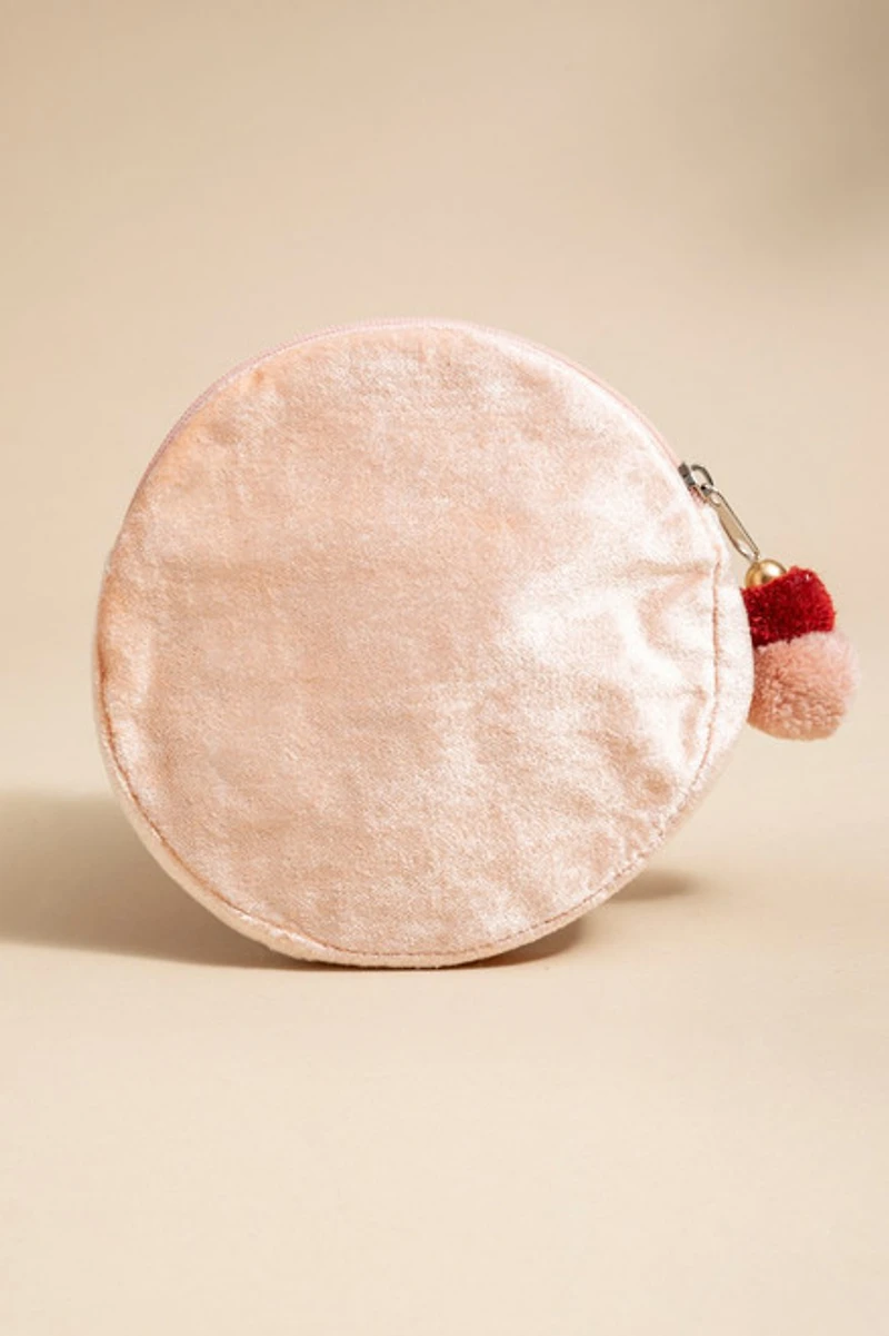 Rose All Day Floral Velvet Pouch