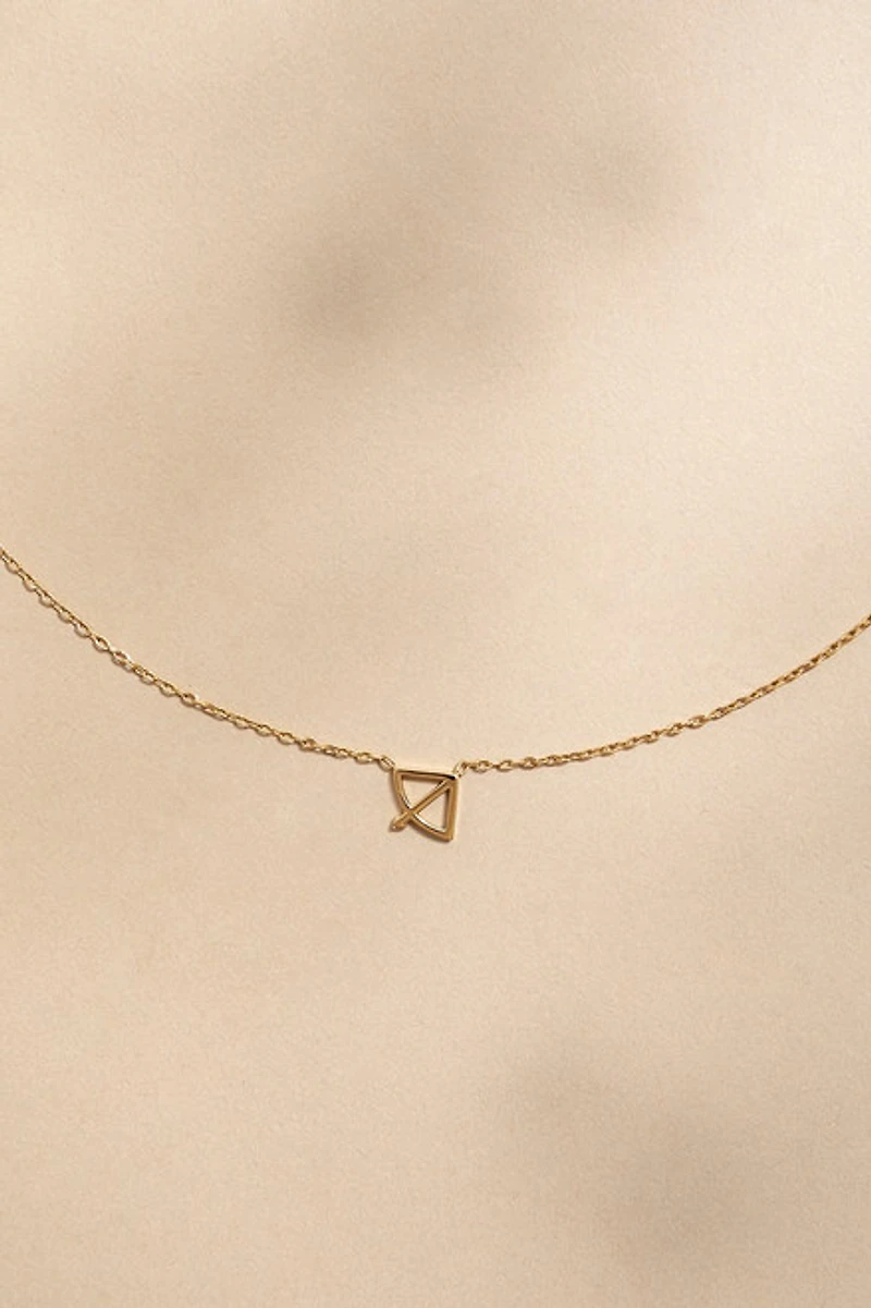 Sagittarius Stainless Steel Pendant Carded Necklace