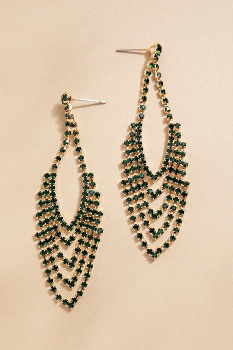 Lessie Crystal Cupchain Drop Earrings