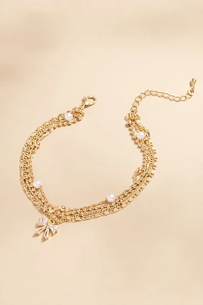 Geneva Pearl Bead Bow Bracelet