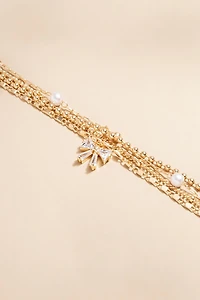 Geneva Pearl Bead Bow Bracelet