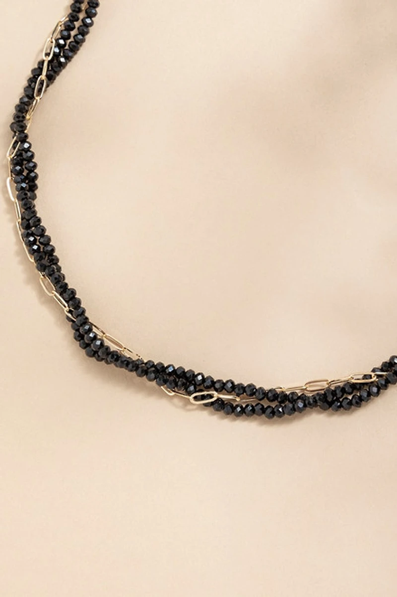 Lena Paperclip Beaded Layered Necklace