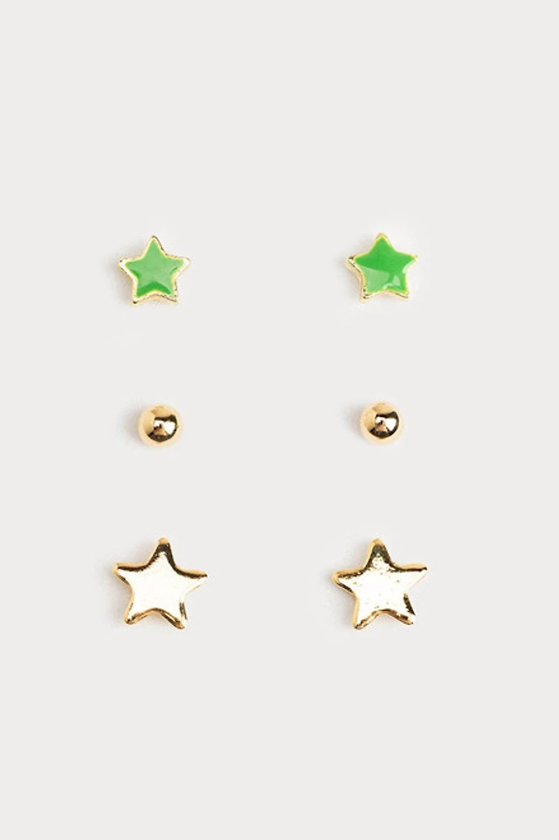 Hello Franki Star Trio Set Earrings for girls