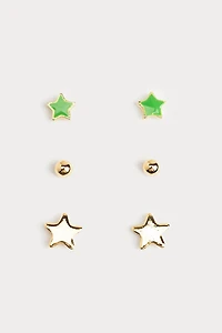 Hello Franki Star Trio Set Earrings for girls