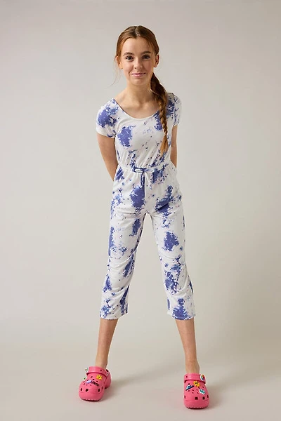 Hello Franki Short Sleeve Tie Dye Jumpsuit for girls