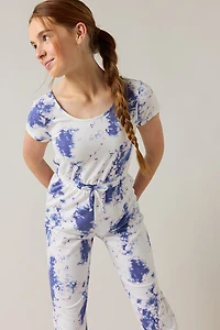 Hello Franki Short Sleeve Tie Dye Jumpsuit for girls