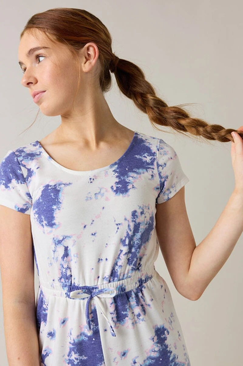 Hello Franki Short Sleeve Tie Dye Jumpsuit for girls