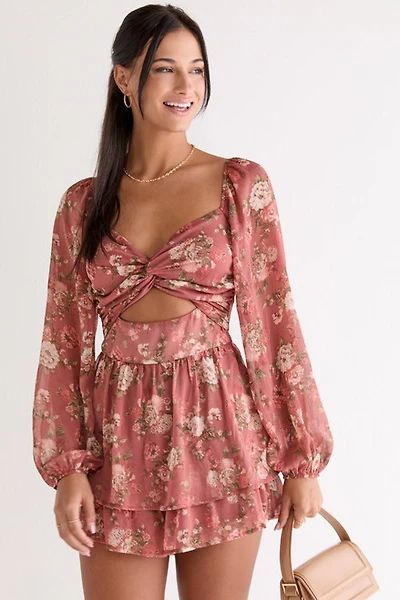 Reese Long Sleeve Floral Romper