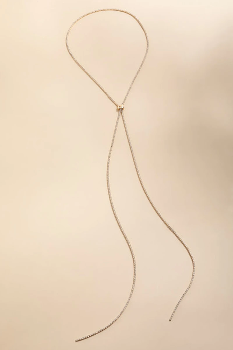 Alexandra Cupchain Tie Long Pendant Necklace