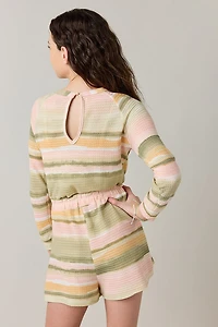 Hello Franki Long Sleeve Tie Dye Romper for girls