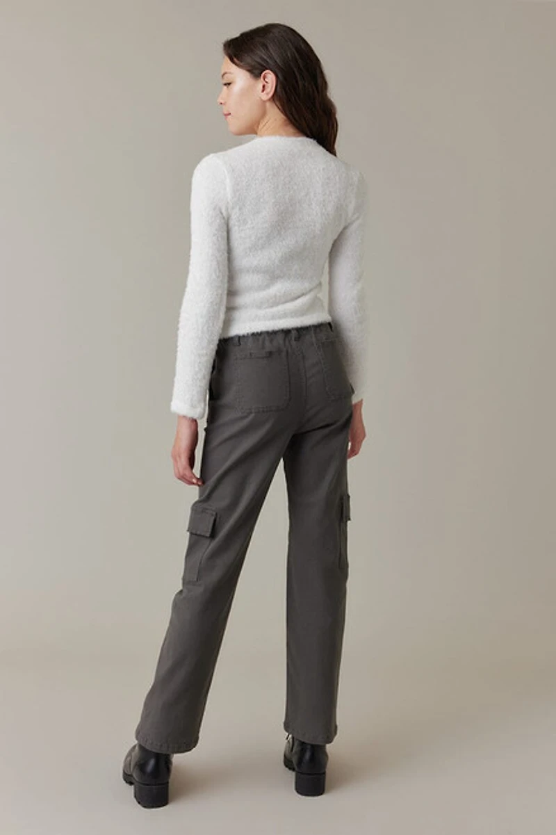 Hello Franki Twill High Rise Wide Leg Cargo Pant for girls