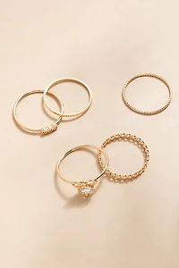 Tine Mixed Style Gold Ring Set
