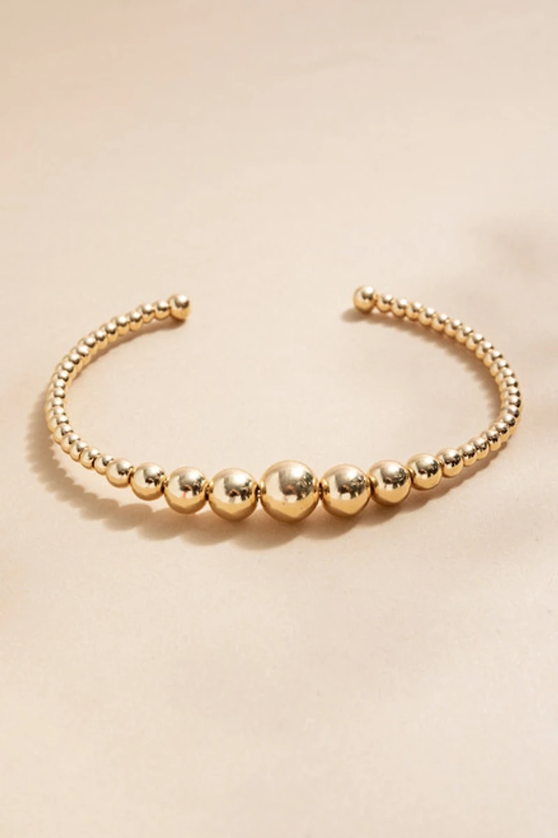 Josephine Gradual Gold Ball Cuff Bracelet