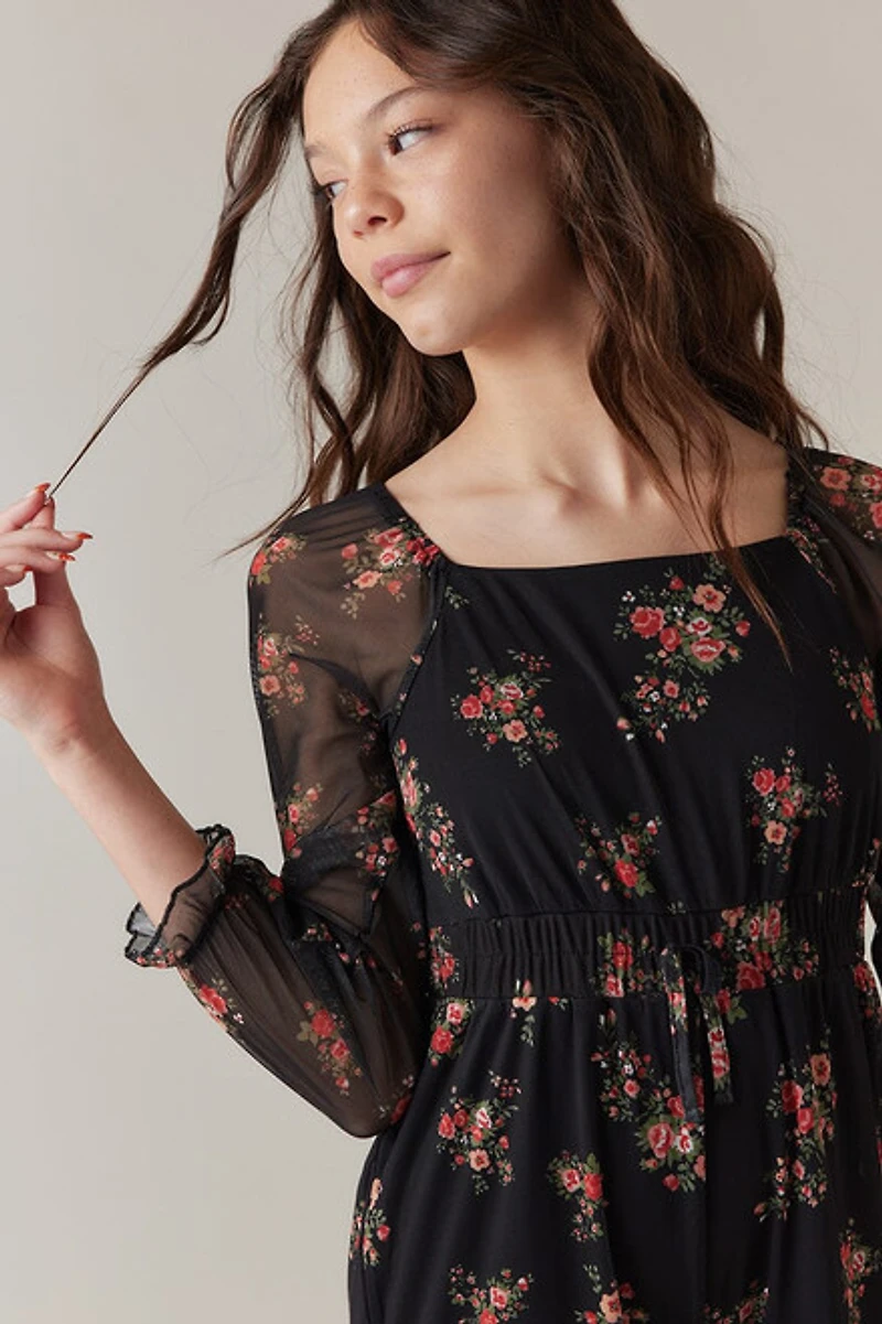 Hello Franki Floral Smocked Back Jumpsuit for girls