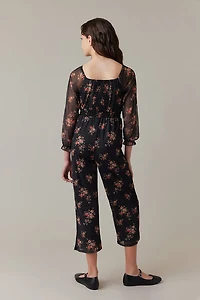 Hello Franki Floral Smocked Back Jumpsuit for girls