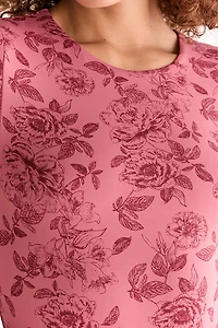 yummi by francesca's Long Sleeve Postcard Print Bodysuit