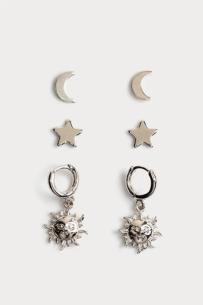 Hello Franki Sun Star And Moon Earring Trio for girls