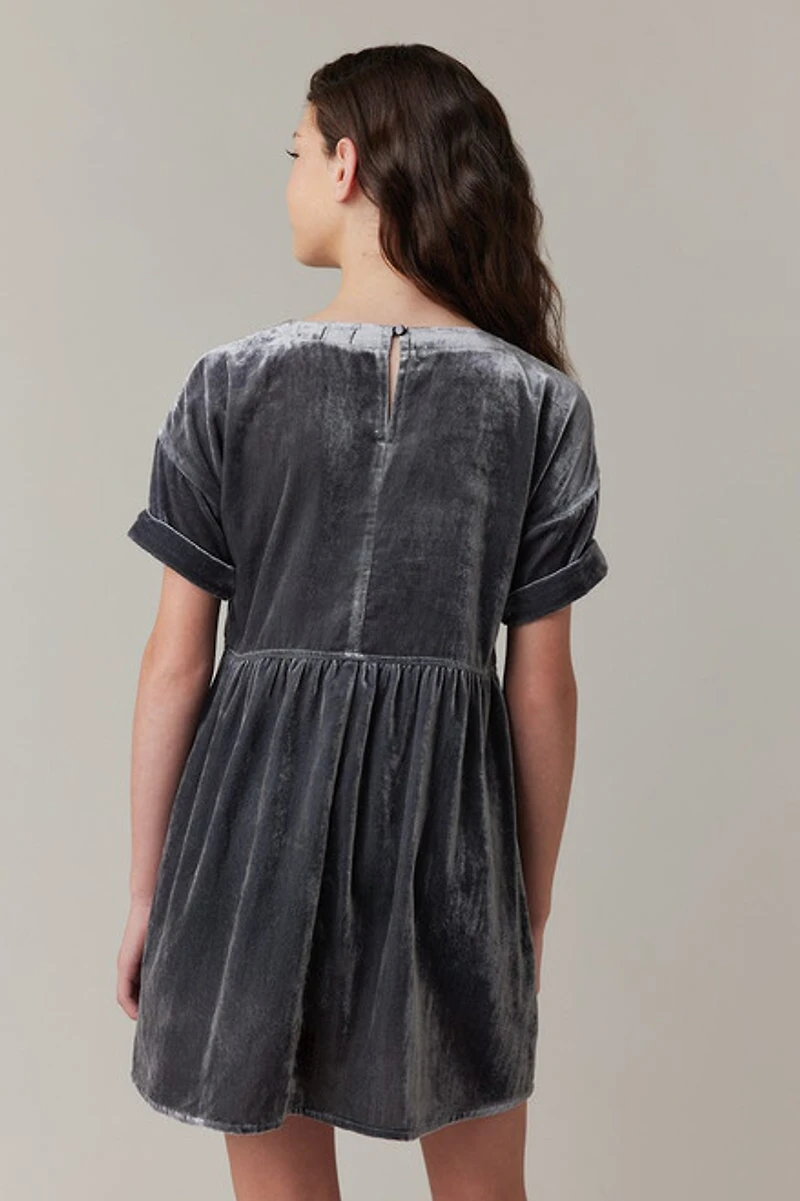 Hello Franki Oversized Velvet T-Shirt Dress for girls