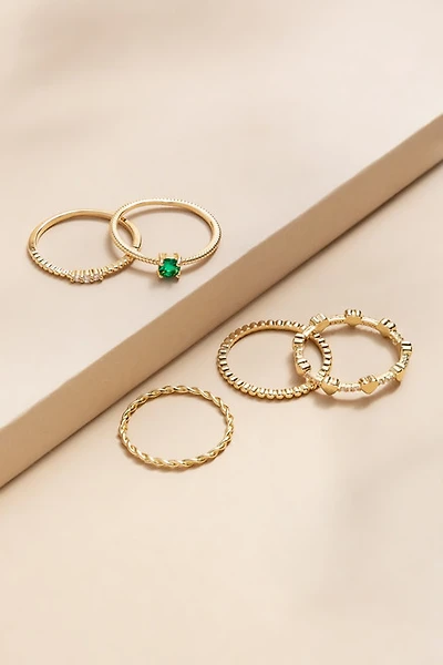 Stephanie Mix Style Gold Ring Set