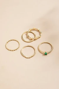 Stephanie Mix Style Gold Ring Set