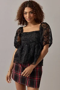 Maggie Floral Babydoll Organza Blouse