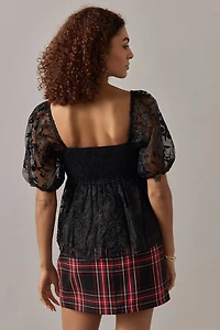 Maggie Floral Babydoll Organza Blouse