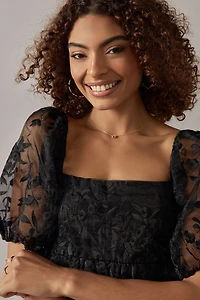 Maggie Floral Babydoll Organza Blouse